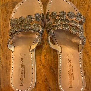 Laidback London Handmade Leather Beaded Sandals Women’s Size 36 (US 5–5.5) NWOT!